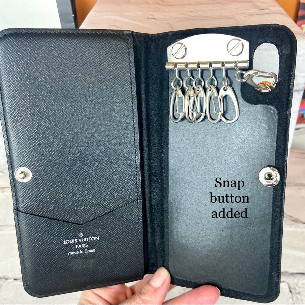 Louis Vuitton graphite monogram phone case converted to Key Cles card wallet - Picture 6 of 16
